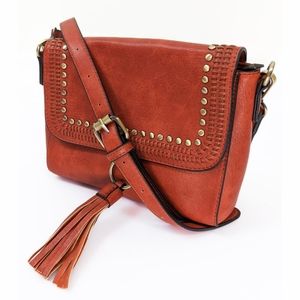 NWT Jen & Co. Sage Studded Crossbody Bag